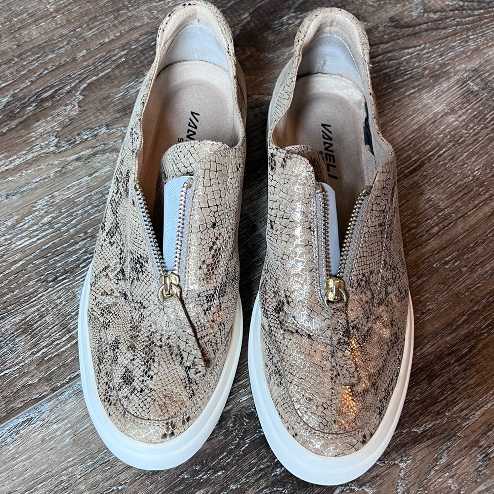 Vaneli Sport Snake Print Zip Sneakers - Picture 2 of 4
